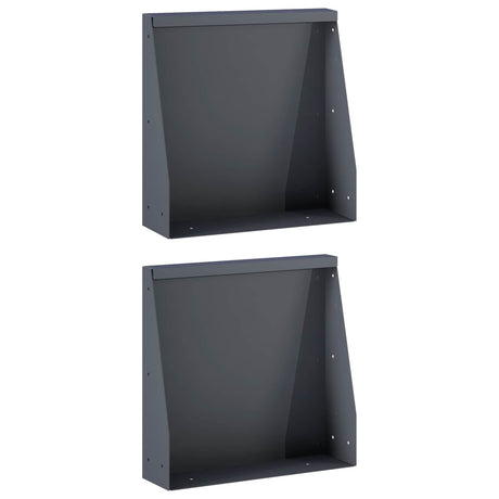 Vidaxl keerwand 2 st 40 x 12 x 40 cm staal antraciet