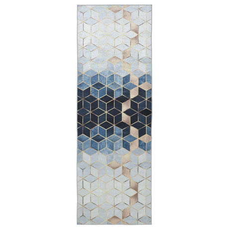 Vidaxl vloerkleedloper lesaka zilver 100 x 300 cm diamantvelours