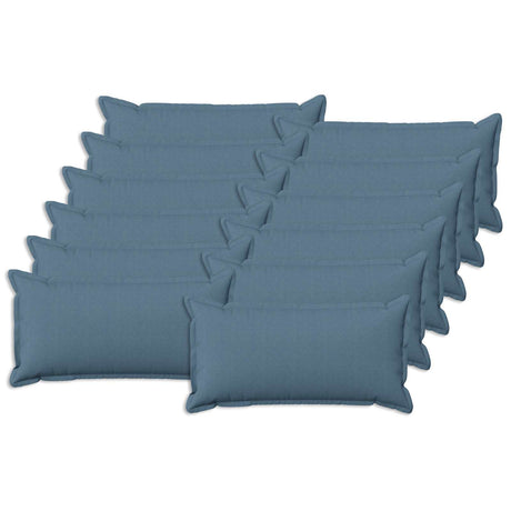 Vidaxl kussen met kussen houten 12 st jeans blauw faux linnen