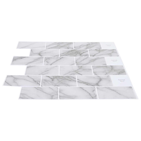 Vidaxl subway tegel 10 st wit marmer 30 x 30 cm polyurethaan en pet