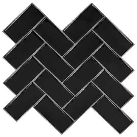 Vidaxl haringbeen tegel 10 st zwart 30 x 30 cm polyurethaan en pet