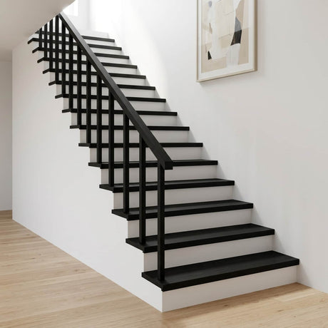 Vidaxl traplopers 2 st 100 x 25 x 2 cm zwart massief beukenhout