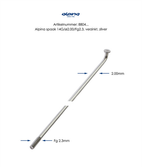 Spoky 275-14 Alpina Raggi Ø2,00 MMS FG 2.3 - Zink (144 Stécker)