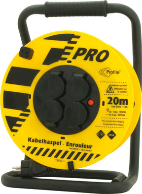 Profile cable reel garden - ip44 - 20 meters - 3x2.5mm² neoprene - pin earth