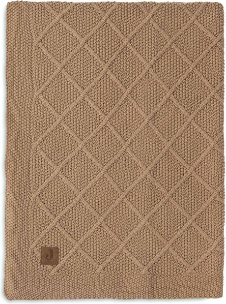 Jollein blanket crib 75x100cm check knit biscuit