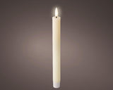 Lumineo dinner candles 2-piece with flickering flame cream dia2x24.5cm wax with 6 hour timer