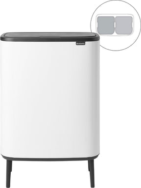 Koš za smeti Brabantia bo touch bin hi - 2 x 30 litrov - ločevanje odpadkov - bel