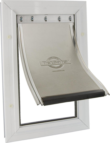 Staywell 640 šunų durys – iki 45 kg – aliuminis – baltos
