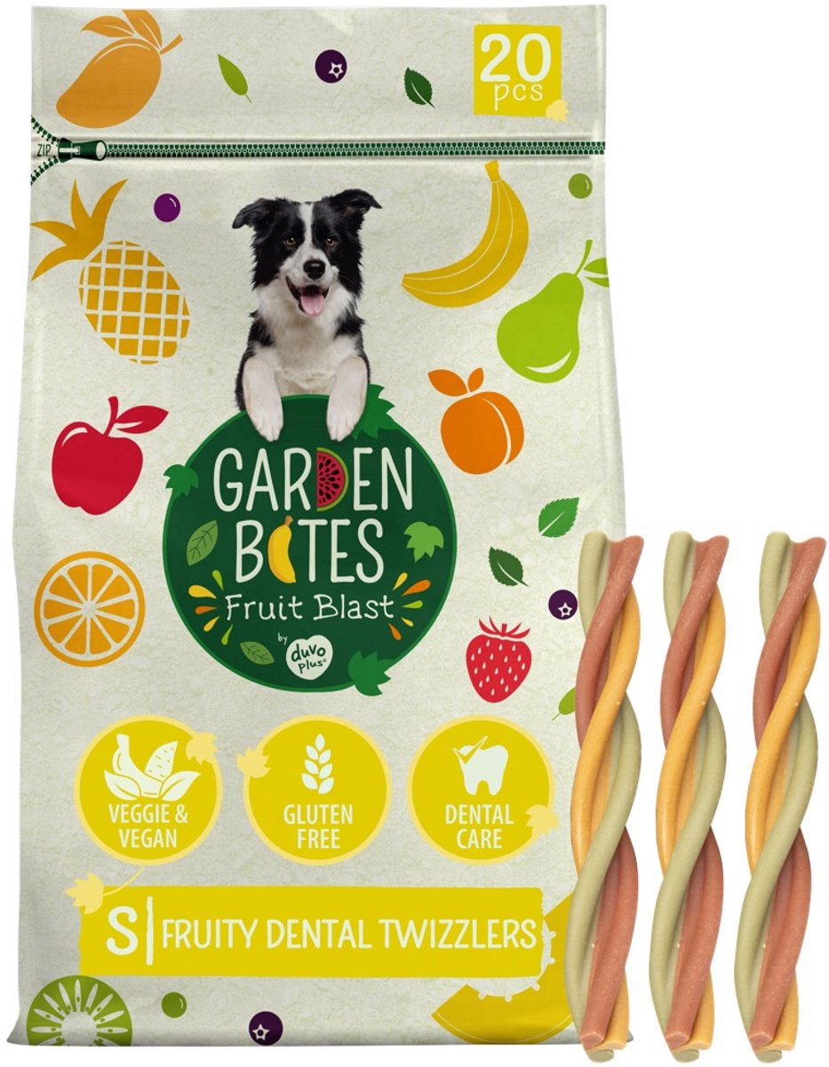 Zahradní kousátka duvoplus - ovocné dentální kleštičky pro psy - pamlsky pro psy - vegetariánské bezlepkové - malé 20 ks