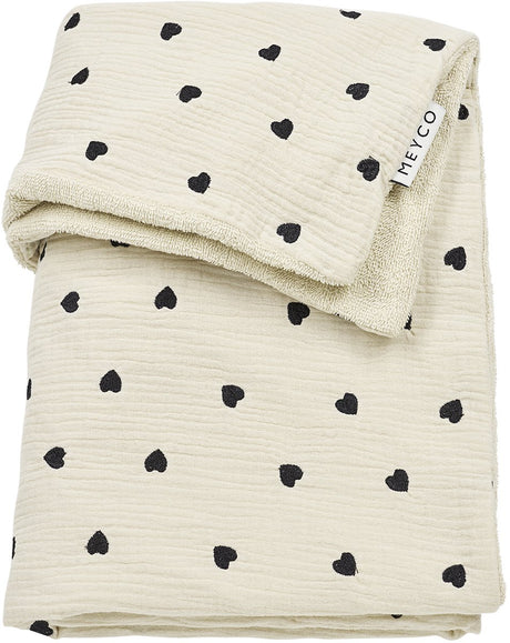 Pregrinjalo za posteljico Meyco baby sweet heart - predprano hidrofilno - mehak pesek - 75x100cm - 1,5 tog