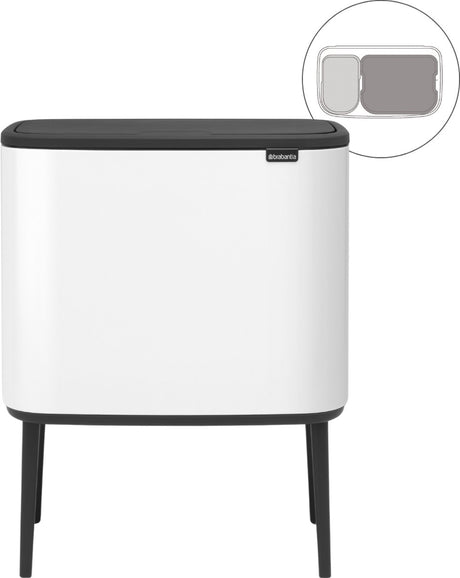 Brabantia bo touch kôš odpadkový kôš - 11 + 23 litrov - separácia odpadu - biela