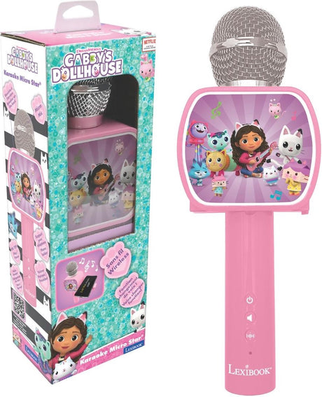 Lexibook Gabby's Dollhouse Wireless Mikrofon mat Speaker, Voice Changer, Extendable Telefonhalter a Bluetooth Optioun
