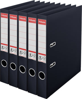 Esselte nr.1 vivida binder - spine width of 50mm - value pack (5 pieces) - black