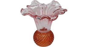 Vase glass multi 13.5x13.5x12cm pink-orange