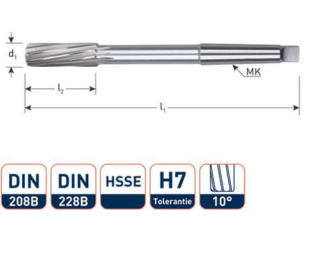 Rotec Machine Reamer mc h7 22mm spir.