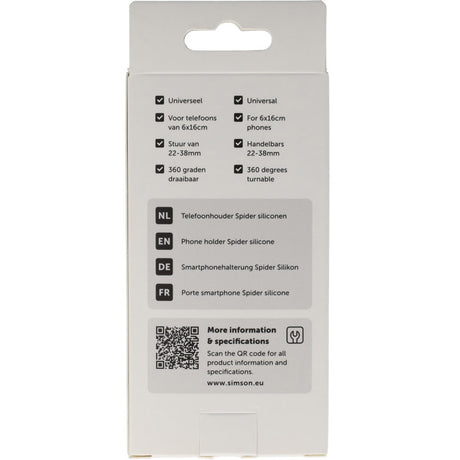Simson universal silicone phone holder - black