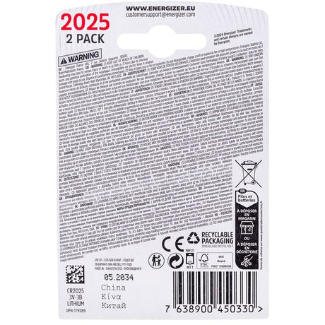 Enerdis energizador bateria de lítio 3v cr2025 blister (2 unidades)