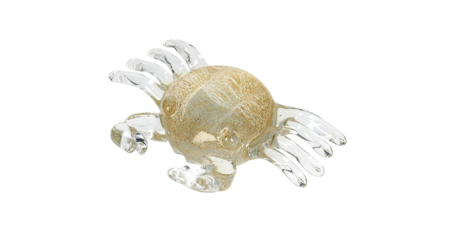 Ornament crab glass gold 18x13.5x5cm
