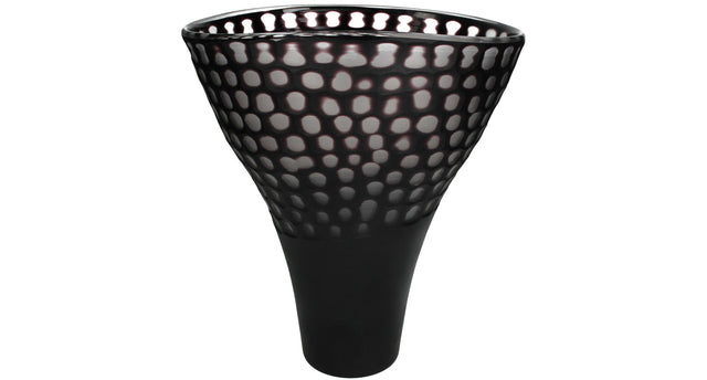 Vase glass black 33x26x38cm