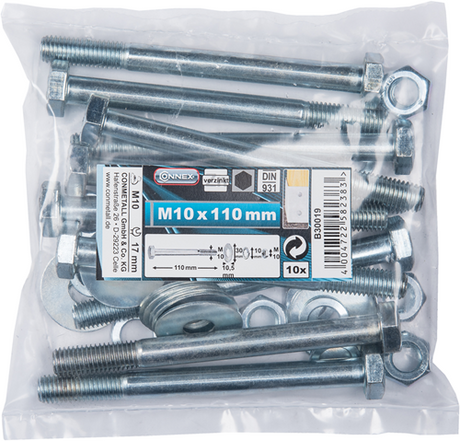 Болт Connex 10x110 + гайка + SR + gr чанта 10 бр - b30019