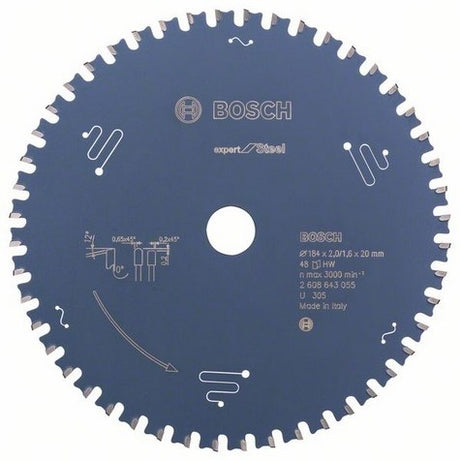 Bosch accessoires cirkelzaagblad expert for steel 184x2,0x20x48t r-f - 2608643055