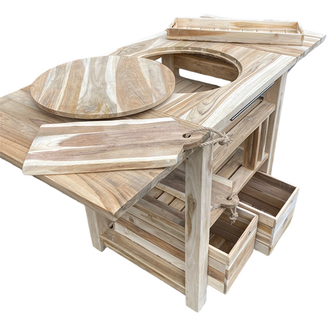 Nederlandsk grillbord teak 129,5x59,5x80cm