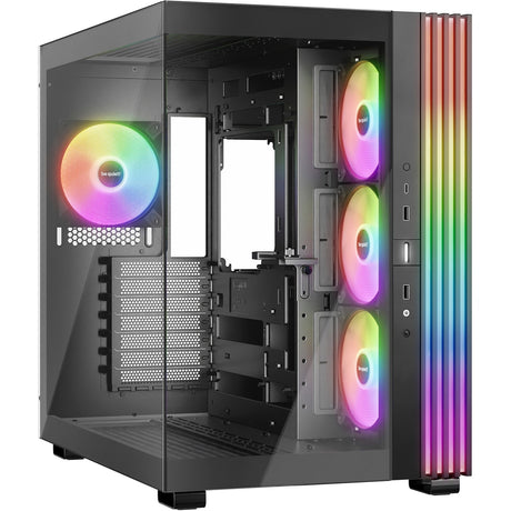 Be quiet! light base 600 lx midi tower housing (black | 2x USB-A | 1x USB-C | RGB | window)