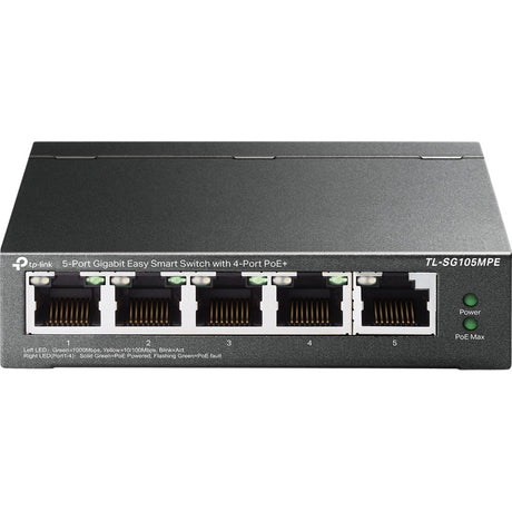 Tp-Link TL-SG105MPE 5-Port Gigabit Easy Smart Switch mat 4-Port PoE+ (120W PoE mat 30W pro Port)