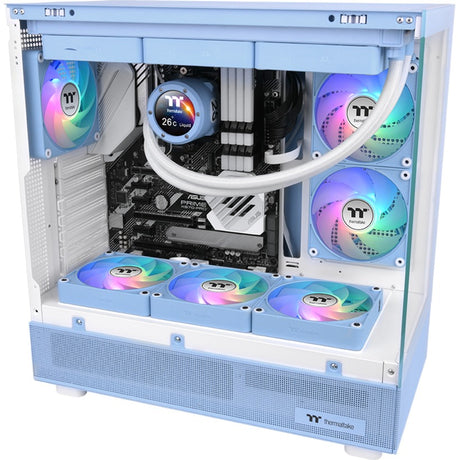 Thermaltake ct120 ex argb sync pc hladilni ventilator hortenzija modra (paket 3 ventilatorjev) ventilatorji ohišja (svetlo modri, 3 kosi, 120 x 120 x 25 mm, pwm)