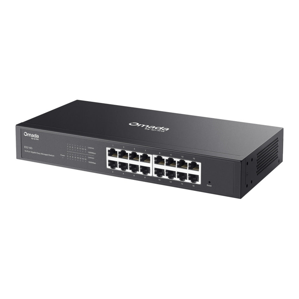 Tp-Link Omada ES216G 16-portový gigabitový ľahko spravovaný prepínač (čierny)