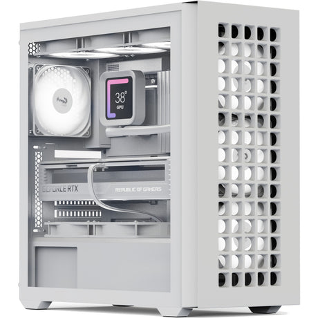 Aerocool b502a Midi Tower Gehäuse (wäiss | 2x USB-A | 1x USB-C | RGB)