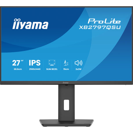 Iiyama prolite xb2797qsu-b1 27 monitor (black (matte), HDMI, display port, USB, audio)