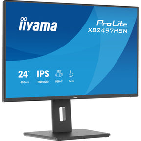 Iiyama prolite xb2497hsn-b1 23.8 monitor (černý (matný), 100 Hz, HDMI, display port, USB-C, audio, LAN)