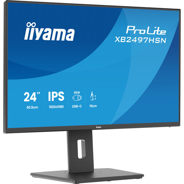 Iiyama prolite xb2497hsn-b1 23.8 monitor (černý (matný), 100 Hz, HDMI, display port, USB-C, audio, LAN)