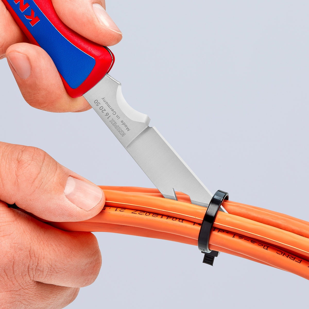 Knipex Elektriker Taschenmesser 16 20 50 sb (rout blo, Längt 120 mm)