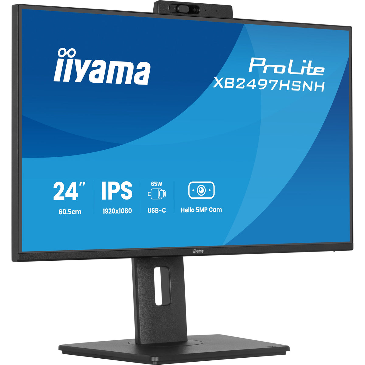 Iiyama prolite xb2497hsnh-b1 23,8 monitor (čierny, HDMI, DisplayPort, LAN, audio, USB-C, webkamera)