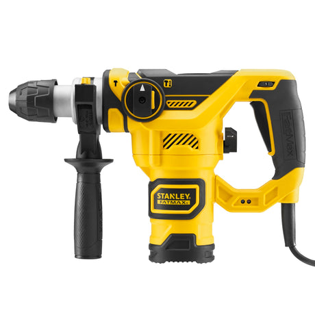 Stanley Fatmax 1250W pneumatic hammer drill with 3-piece chisel set (yellow black, SDS+, with case)