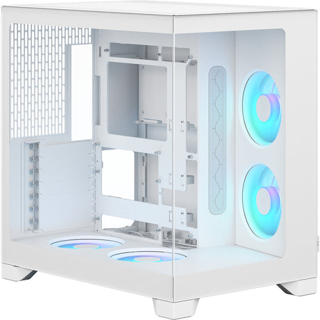 Fractal Design Pop 2 Vision RGB MIDI Tower skriňa (biela | 1x USB-A | 1x USB-C | RGB | tvrdené sklo)