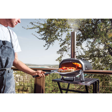 Ooni karu 2 Multi-Fuel Pizzaofen Pizzaofen (schwaarz Edelstol, 12'' Pizza, Holz, Holzkuel a Gas)