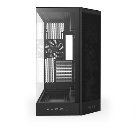 Caixa de torre midi Nzxt h9 flow (preta (fosco) | 2x USB-A | 1x USB-C | vidro temperado)
