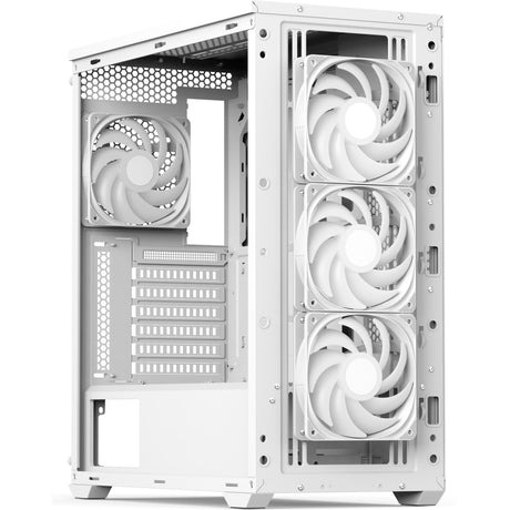 Aerocool b502a Midi Tower Gehäuse (wäiss | 2x USB-A | 1x USB-C | RGB)
