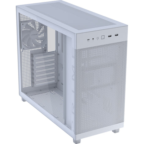 Asus Prime AP201 - Tempered Glass Panel MicroATX Case (white | 2x USB-A | 1x USB-C | tempered glass)