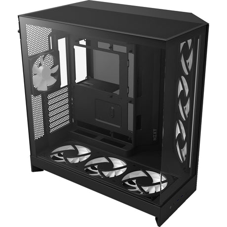 Nzxt H9 Flow RGB+ midi tower case (black (matte) | 2x USB-A | 1x USB-C | RGB | tempered glass)