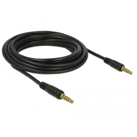 Delock stereo jack 3,5 mm 5kolíkový (samec) > 3,5 mm 5kolíkový (samec) kabel (černý, 5 metrů)