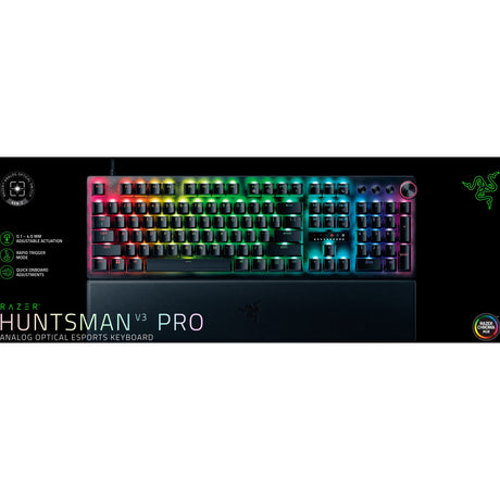 Razer Huntsman V3 Pro RGB Mechanical Gaming Keyboard (Black, US Layout (QWERTY), Analog Optical Gen 2, 100%, Double-Shot PBT)