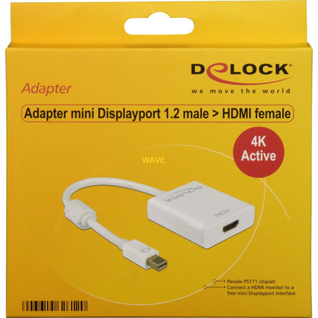 Delock mini displayport > hdmi adaptér (bílá, 0,2 metru, 4k)