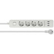 Delock 4-way power strip with USB ports (white)