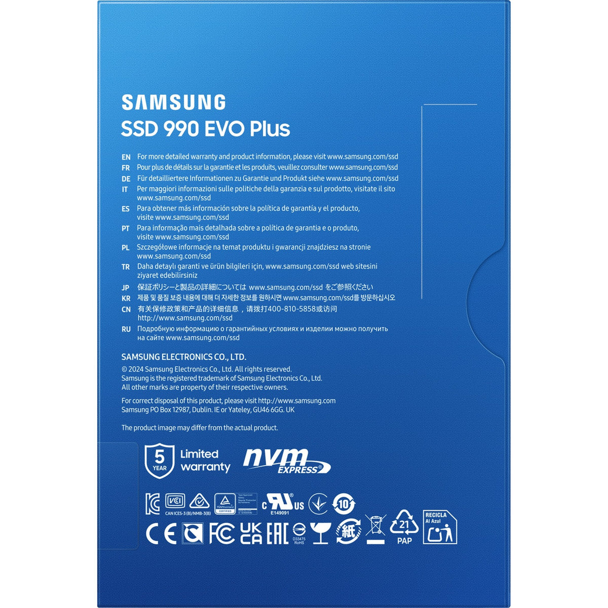 Samsung 990 Evo Plus 1 TB SSD (MZ-V9S1T0BW, PCIe 4.0 x4 5.0 x2, NVMe 2.0, M.2 2280)