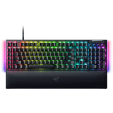 Razer blackwidow v4, геймърска клавиатура (черна, US оформление, жълто, rgb светодиоди, двоен абс)