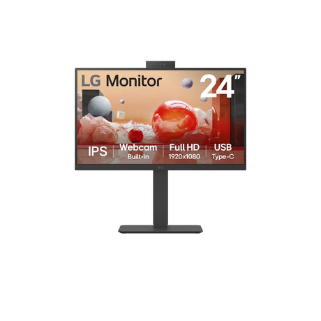 24ba850 23.8 monitor (black, HDMI, display port, audio, LAN, USB-C, webcam)
